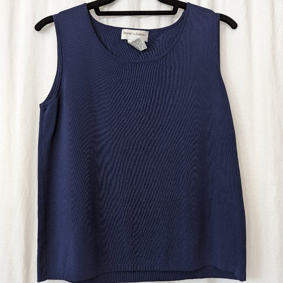 Drapers & Damons Navy Blue Sleeveless Top Size Medium - Picture 3 of 9